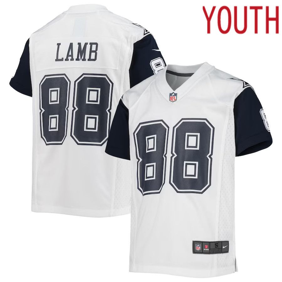 Youth Dallas Cowboys #88 CeeDee Lamb Nike White Alternate Game NFL Jersey